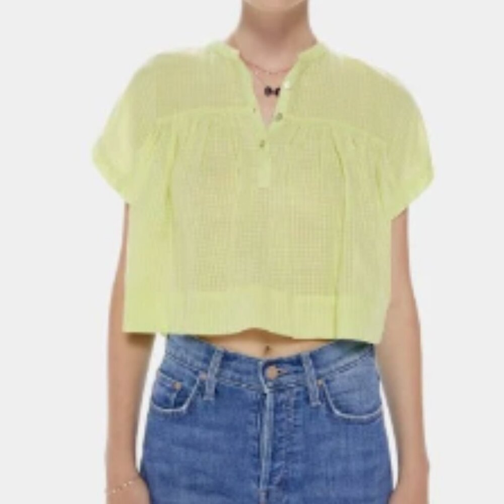 Mother Lime Green Button-Up Top - image 3